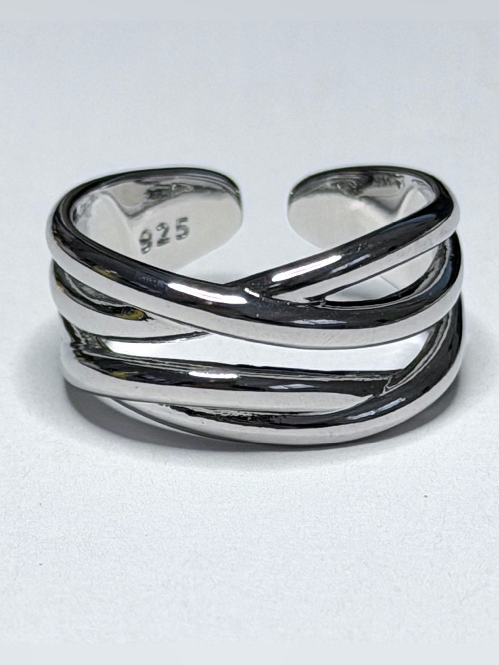Brut Twist Ring Silver Plated Adjustable MY02